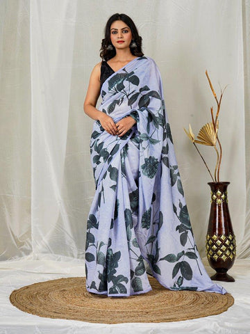 Elegant Chanderi Saree with Floral Prints
