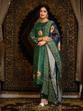 Aquarius - Bottle-Green Astro Fashion Based Raw Silk Top Bottom Dupatta Set with Sequence Hand Work earthofab