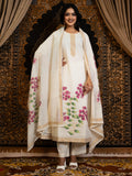 Off-white color Cotton Jacquard Solid Cotton Straight Kurta Pant Set with Dupatta earthofab