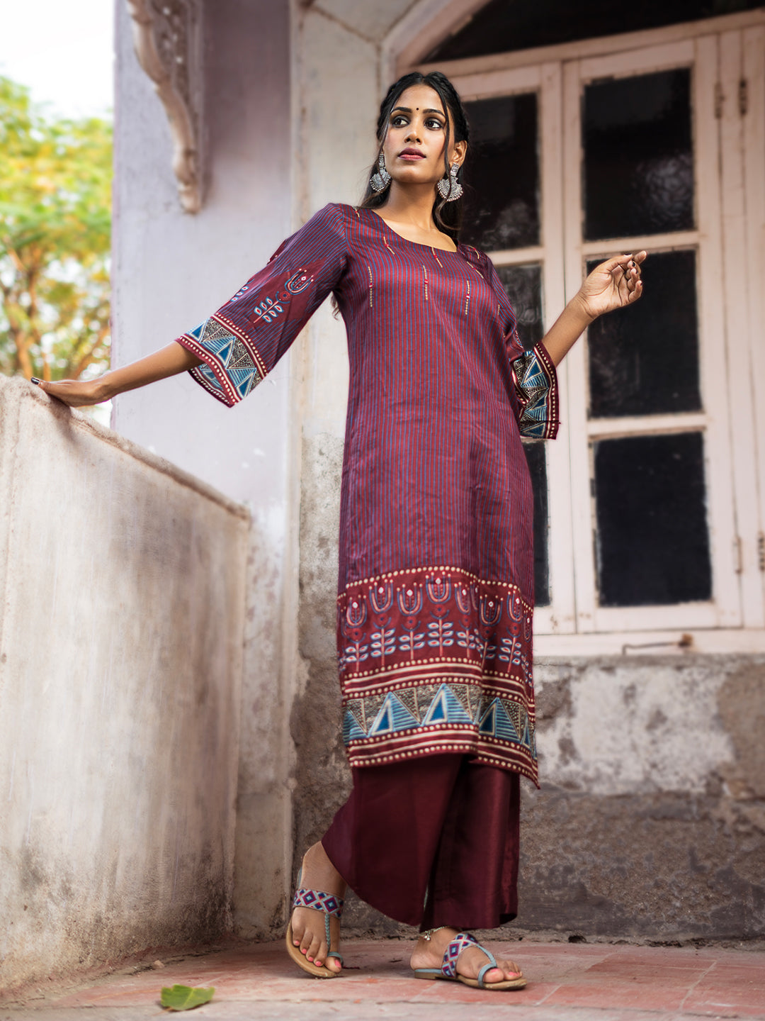 Mughal Motif Kurta Set with Dupatta earthofab