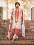 Off-white - Orange color Kashmiri rugs Digital Printed Chanderi Straight Kurta Pant Set with Dupatta earthofab