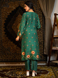 Aquarius - Bottle-Green Astro Fashion Based Raw Silk Top Bottom Dupatta Set with Sequence Hand Work earthofab