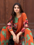 Orange Color Cross-Stitch Based Natural Crepe Straight Kurta Set with Hand Embroidery earthofab