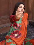 Orange Color Cross-Stitch Based Natural Crepe Straight Kurta Set with Hand Embroidery earthofab