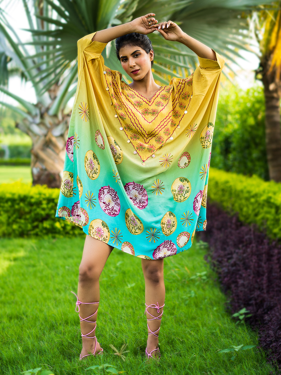 Banjara Trend Kaftan Style One Piece Dress - earthofab