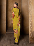 Lime Green Color Cross-Stitch Based Natural Crepe Straight Kurta Set with Hand Embroidery earthofab