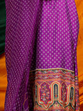 Self Design Muslin Crepe Kurta Pant Set with Dupatta with Hand Work - Purple earthofab