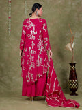 Sequence Embroidery Based Georgette Kurta Sharara Set with Organza Dupatta - Pink earthofab