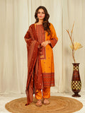 Zig-Zag Print Chanderi Kurta Pant Set with Dupatta with Hand Work - Orange earthofab