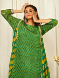 Green Geometric Boho Co-ord Set with Elegant Lace Detailing